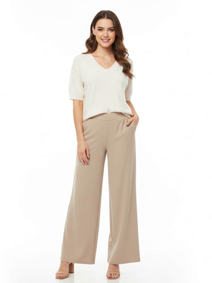Beige Polyester Pants