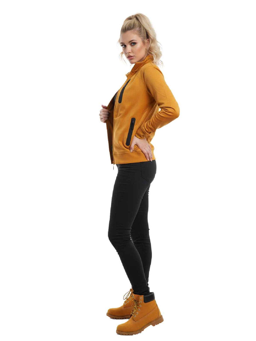 21MEN Mustard Yellow Full Zip Jacket