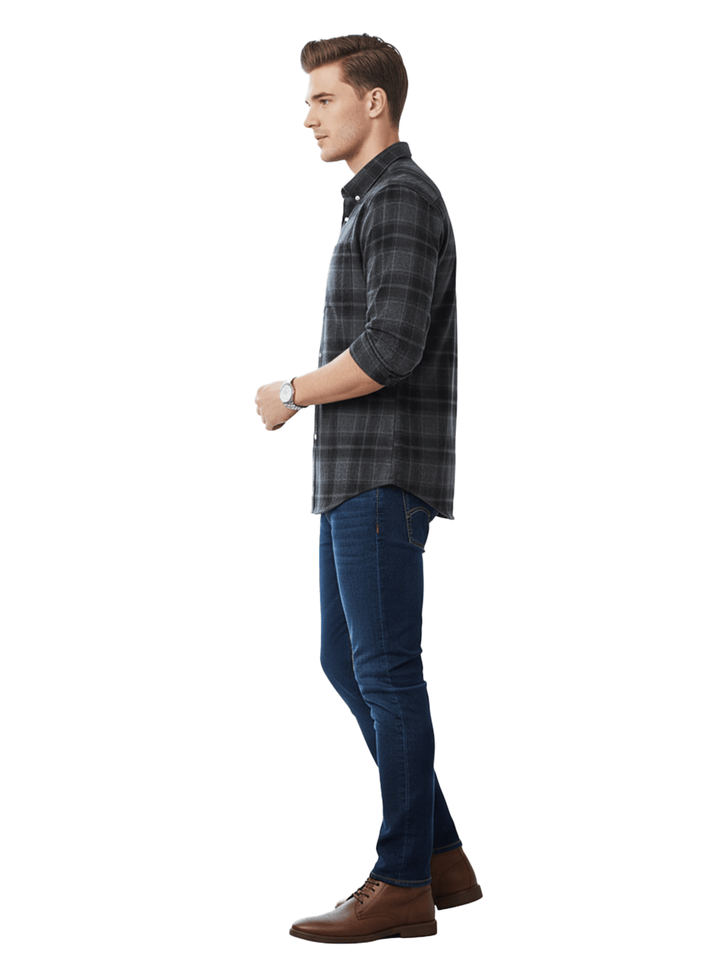 Barbour Men's Long Sleeve Plaid Shirt Gray