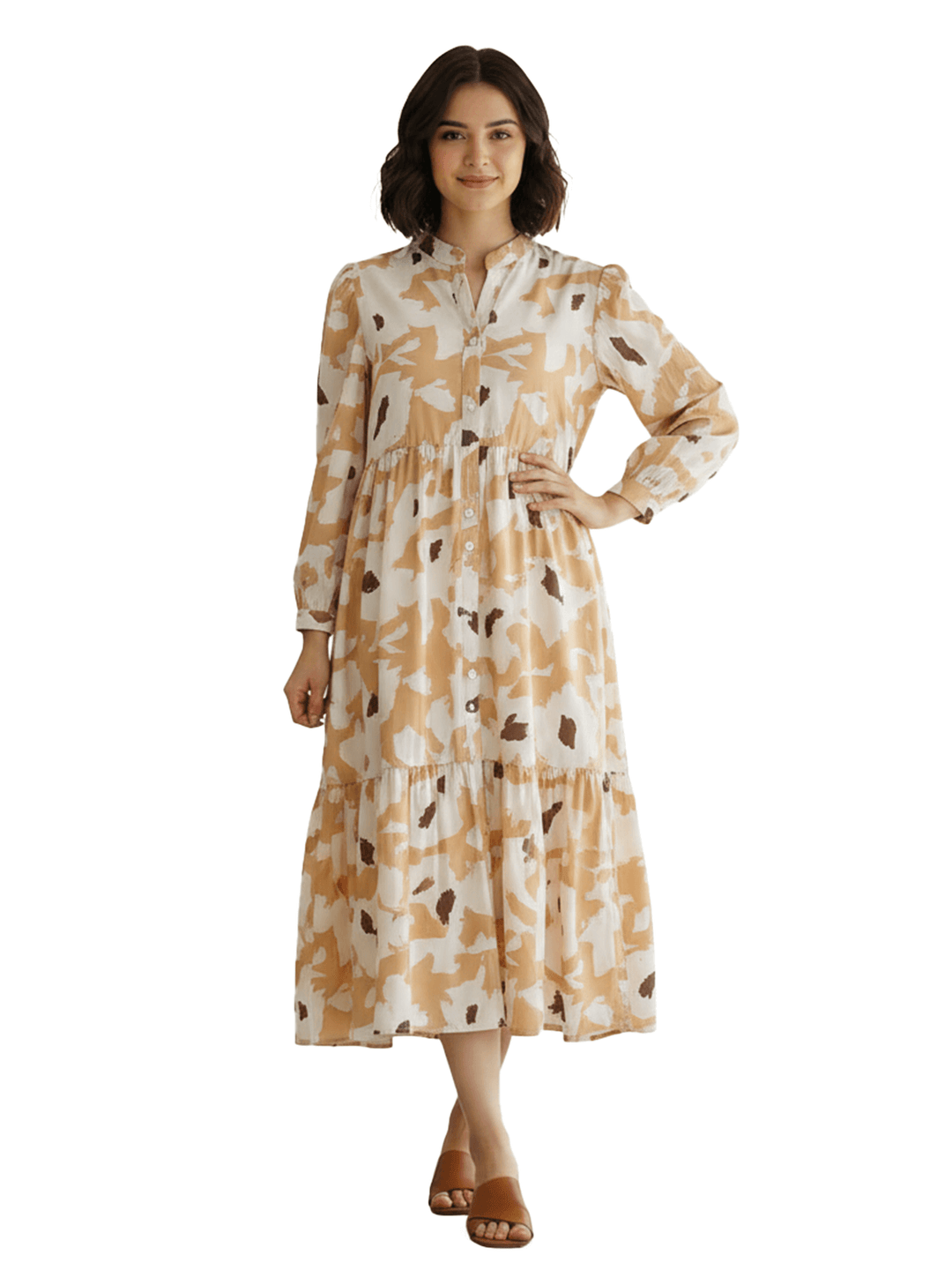 Beige Patterned Blouse