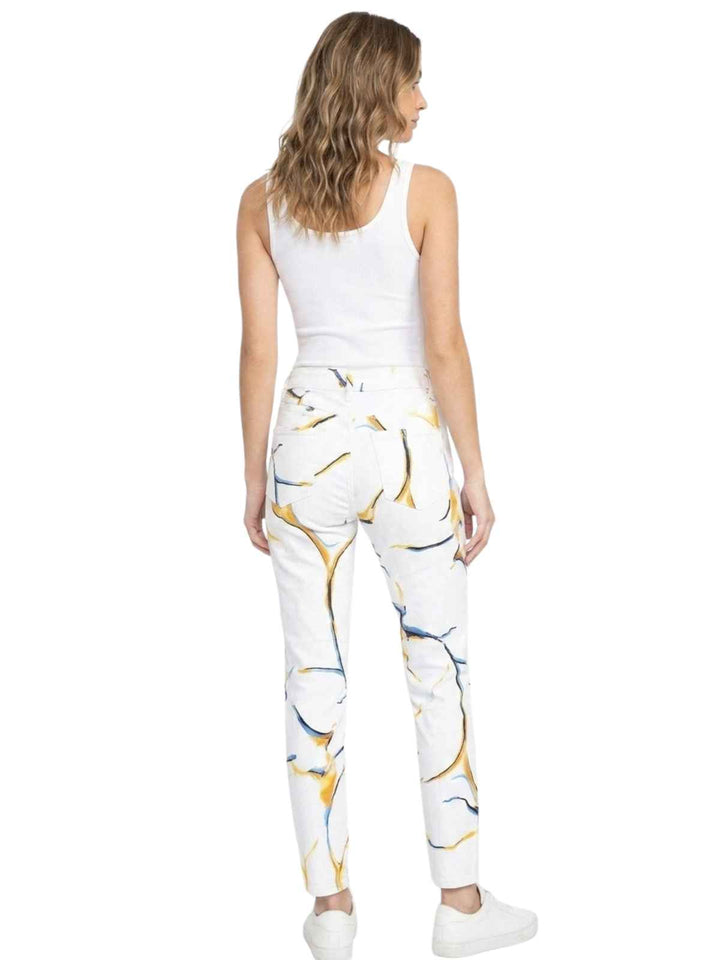 EA7 White Distressed Denim Jeans
