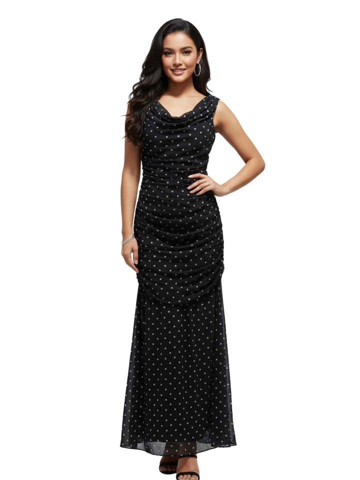 T Tahari Sleeveless Polka Dot Dress