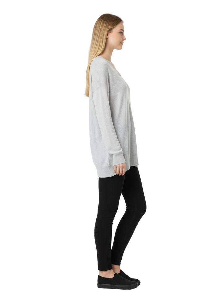 LNA V Neck Long Sleeve Mini Dress