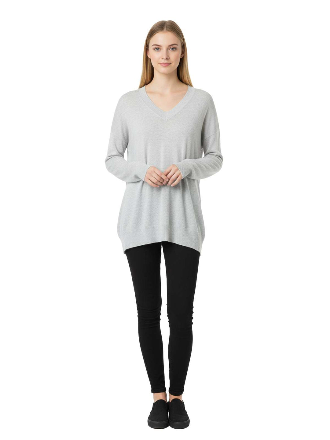 LNA V Neck Long Sleeve Mini Dress