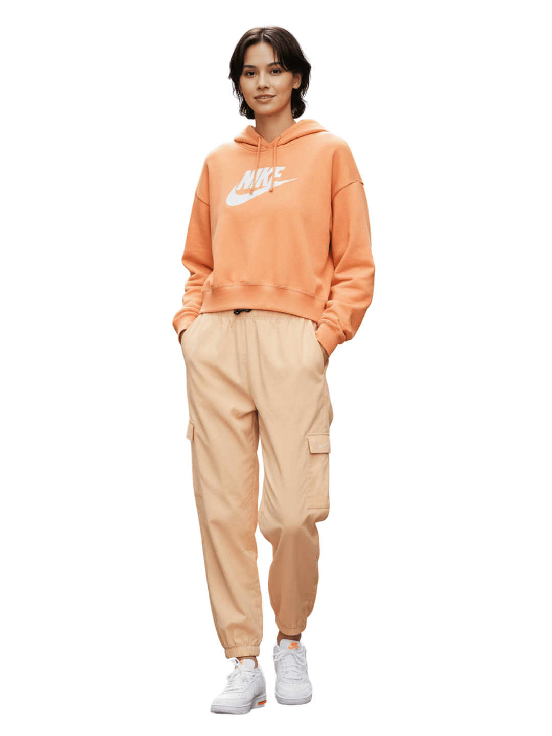 Nike Sportswear Club Fleece Oversized Crop Graphic Hoodie Womens Style : Dq5850