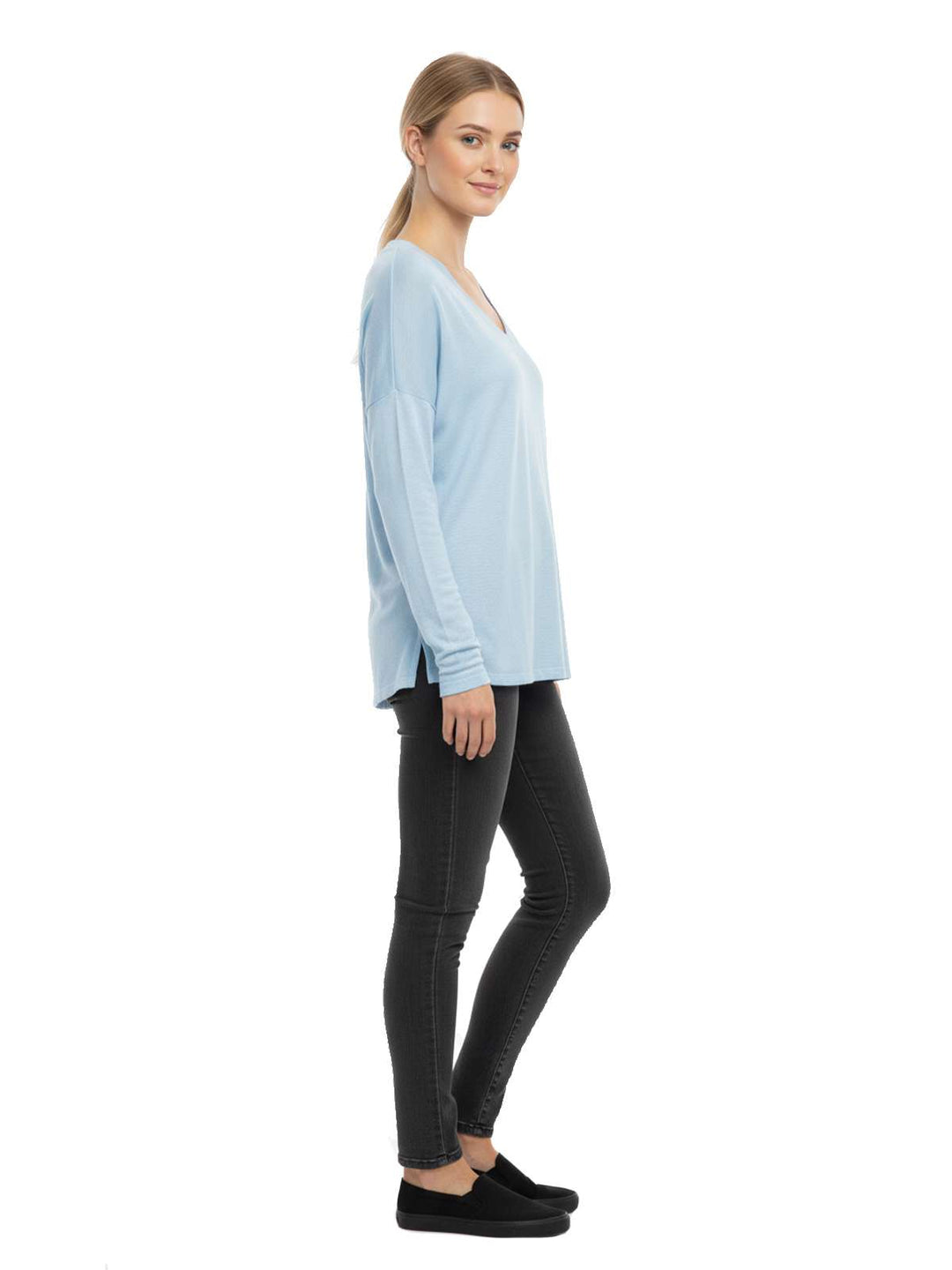 LOFT Women's V-Neck Long Sleeve Blouse