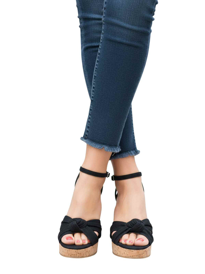 Rampage Heel Snadal Womens Style : Ram-marcia-black canvas