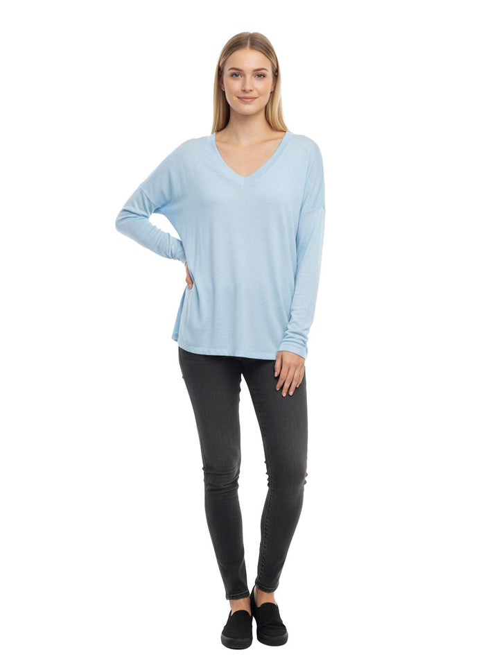 LOFT Women's V-Neck Long Sleeve Blouse