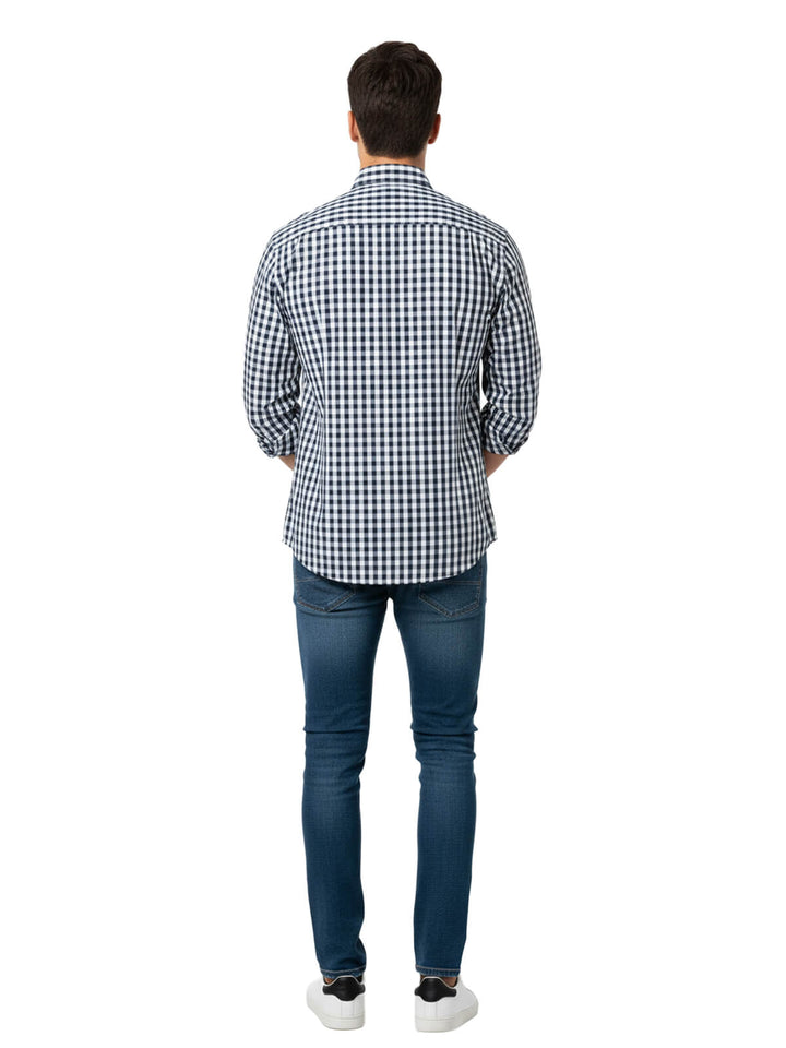 INDIGO Men's Long Sleeve Button Down Shirt