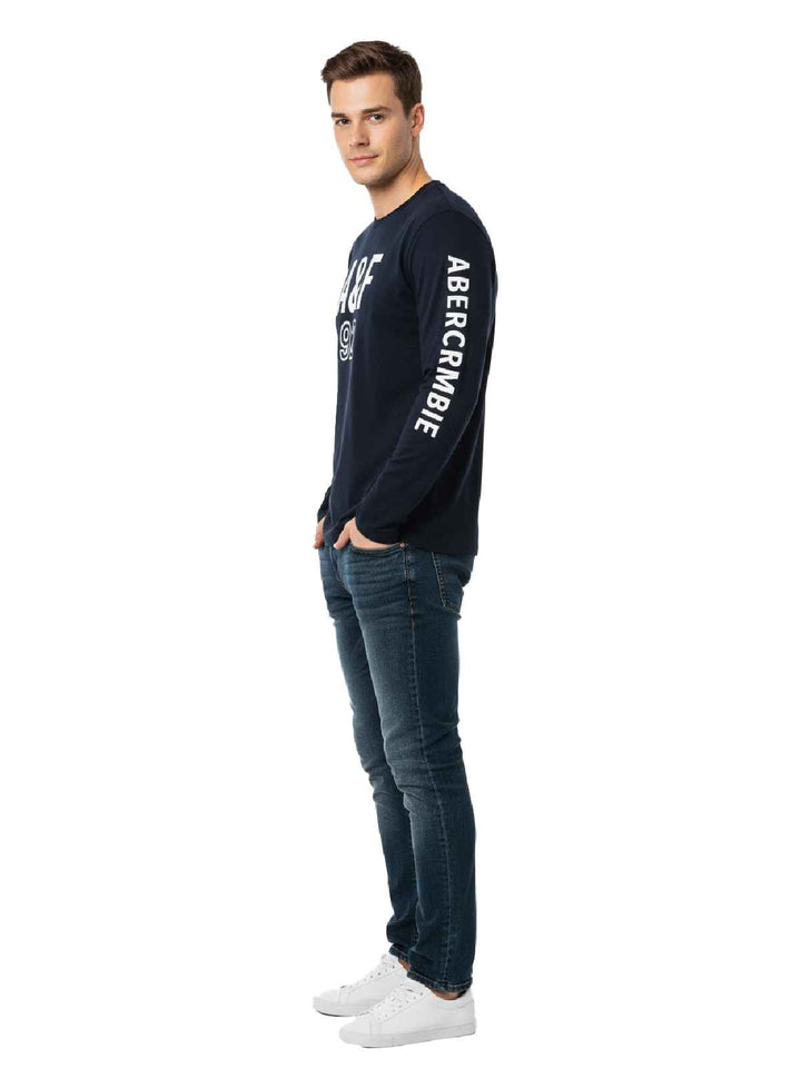 Abercrombie & Fitch Printed Long Sleeve Crew Neck T-shirt Mens Style : 175-123-0063