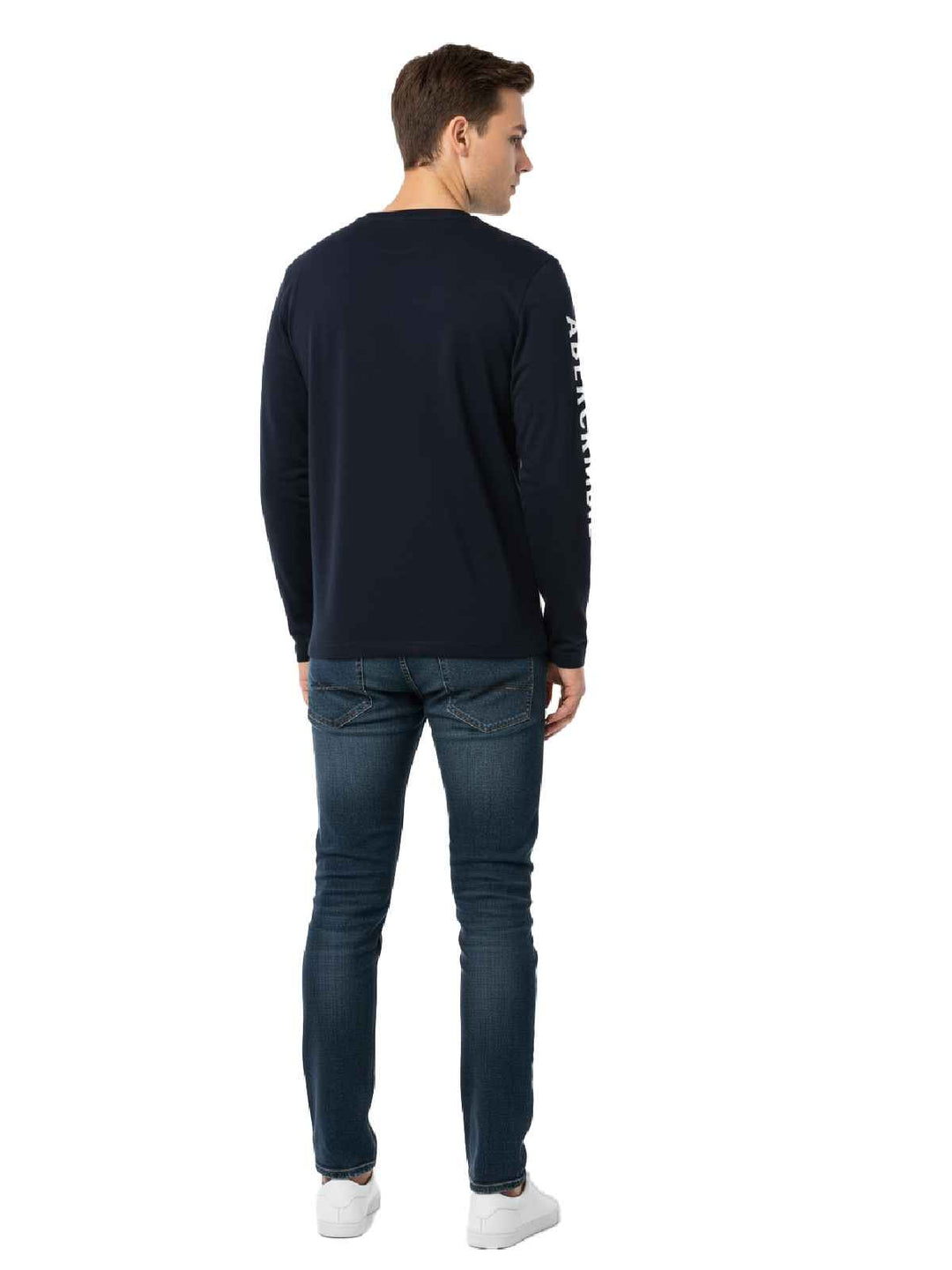 Abercrombie & Fitch Printed Long Sleeve Crew Neck T-shirt Mens Style : 175-123-0063