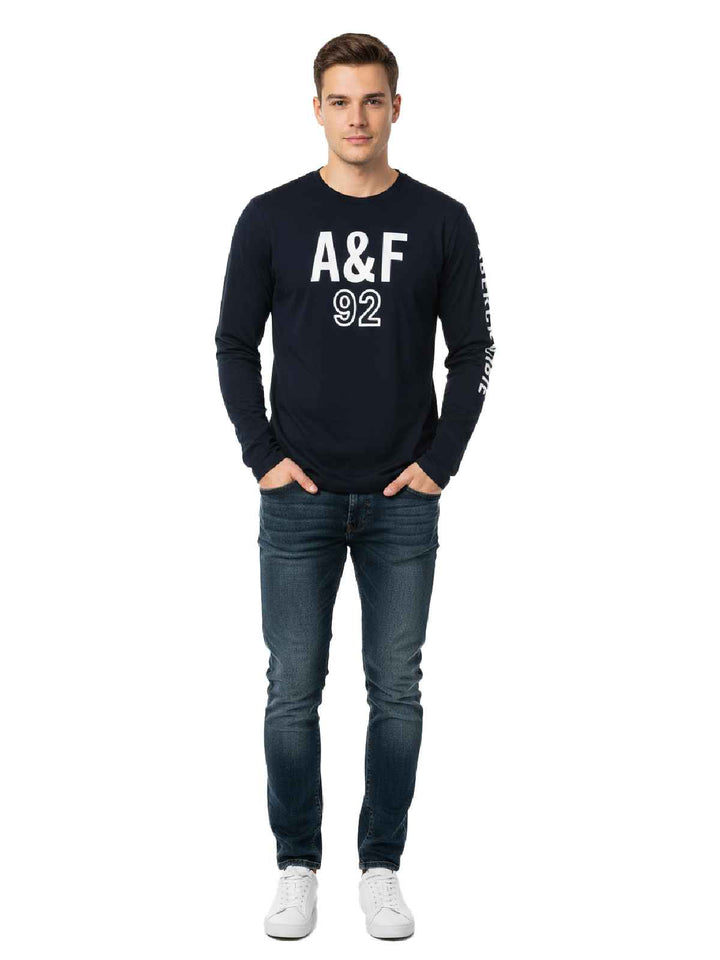 Abercrombie & Fitch Printed Long Sleeve Crew Neck T-shirt Mens Style : 175-123-0063