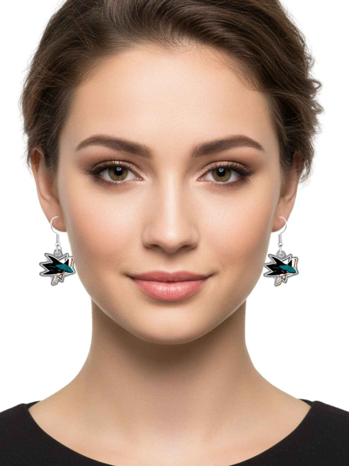 Nhl San Jose Sharks Earrings Unisex Style : 7193-21