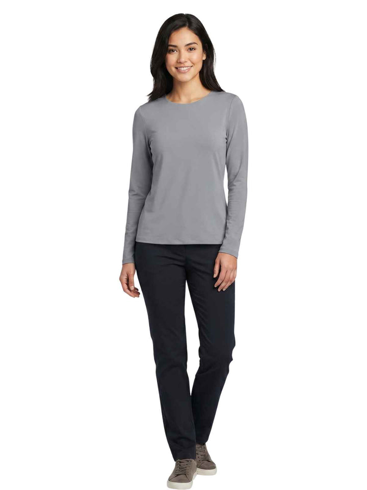Gray Long Sleeve Blouse