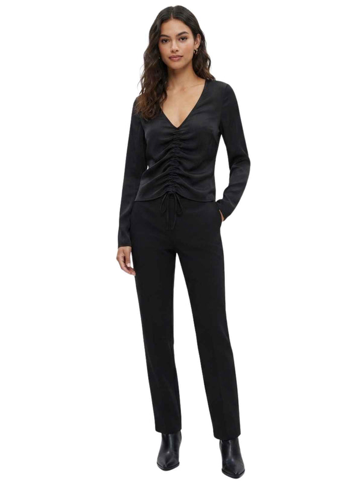 PrettyLittleThing Black Polyester Blouse