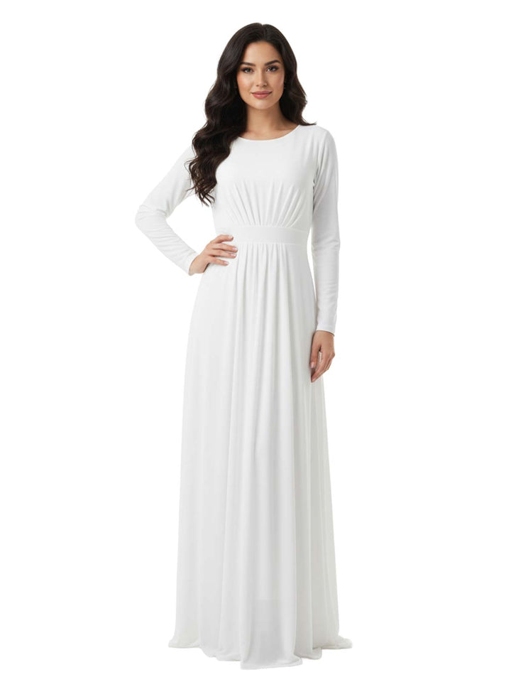 KK Trends Women's White Long Sleeve Maxi Dress Size M