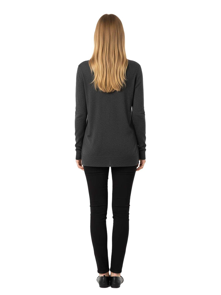 Women's Long Sleeve V-Neck Top - Universal Thread Gray
