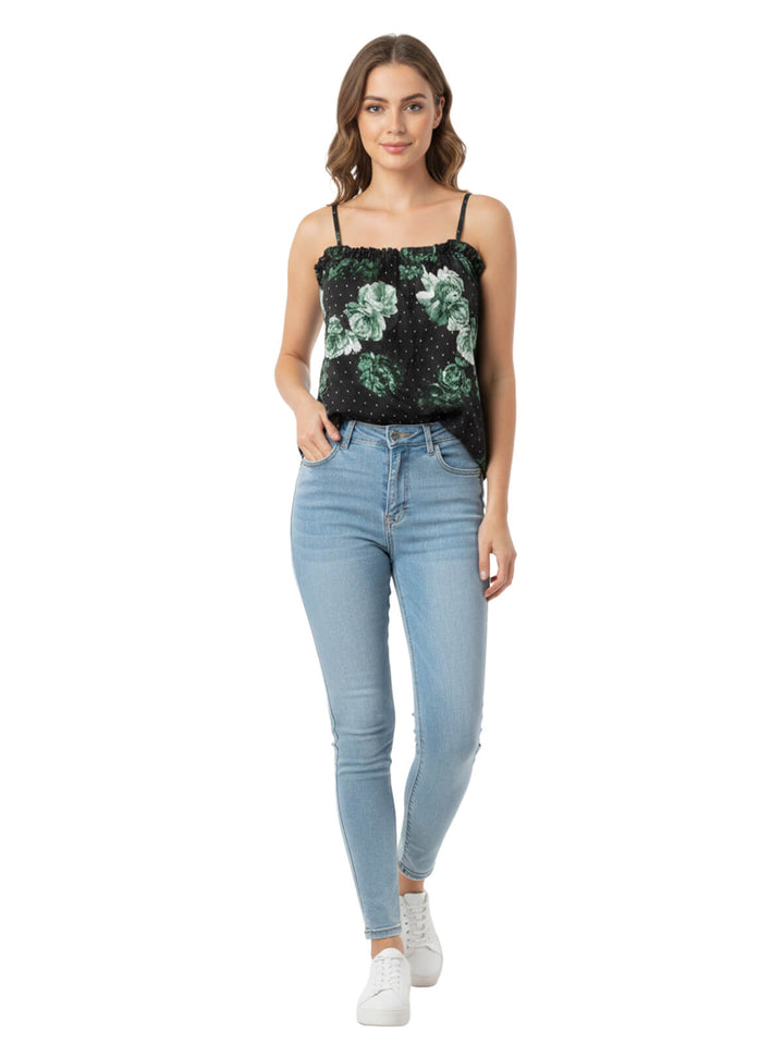 INC International Concepts Floral Print Cold-Shoulder Blouse