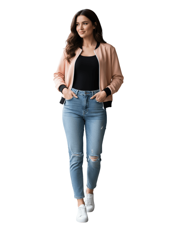 Peach Zip Up Activewear Jacket