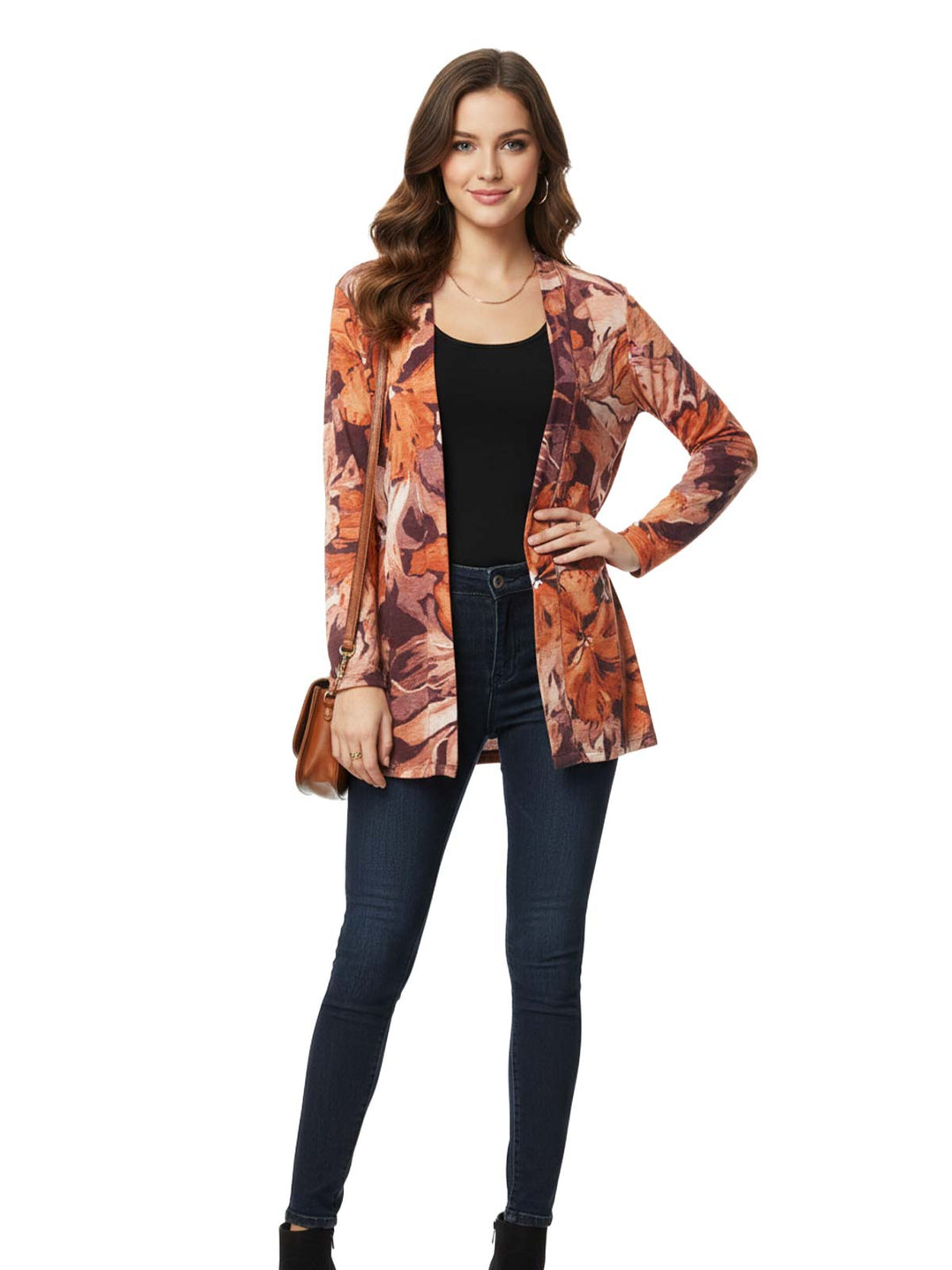 Jaco Orange Floral Cardigan