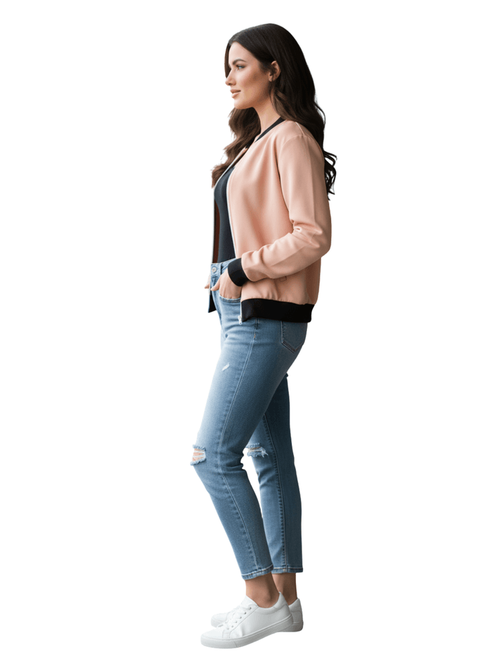 Peach Zip Up Activewear Jacket