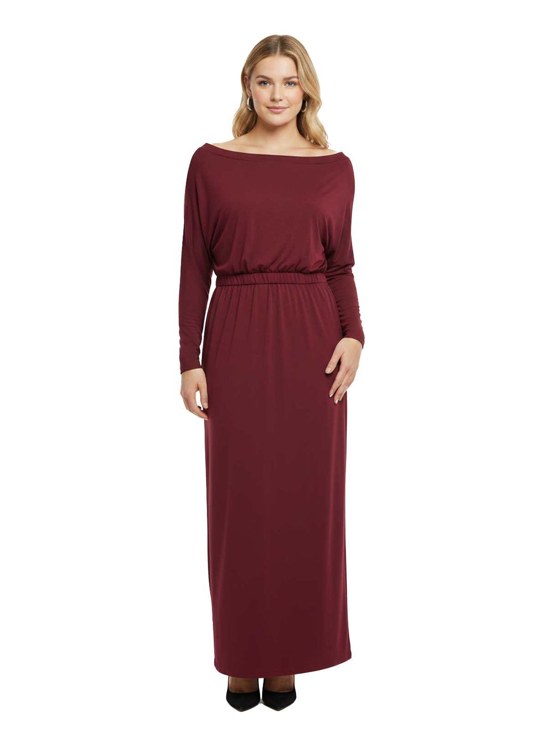 Burgundy Jersey Long Sleeve Dress Value Outlets Burgundy Jersey Long Sleeve Dress Value Outlets