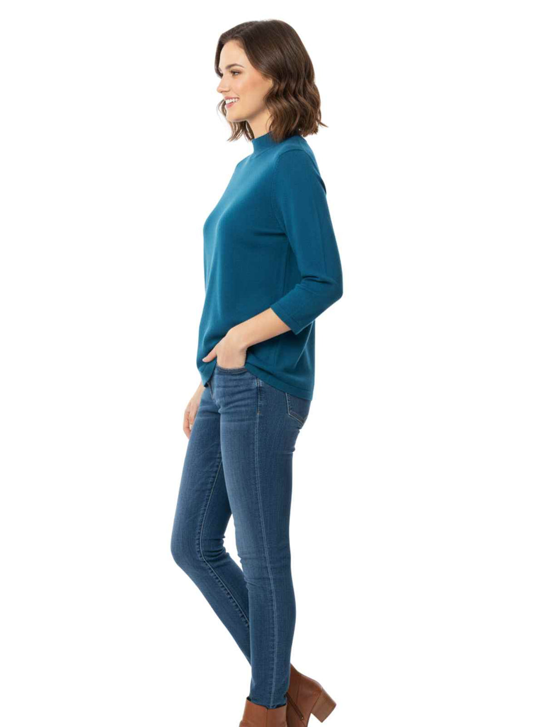 Talbots Women's Cotton Blend Mock Neck Sweater
