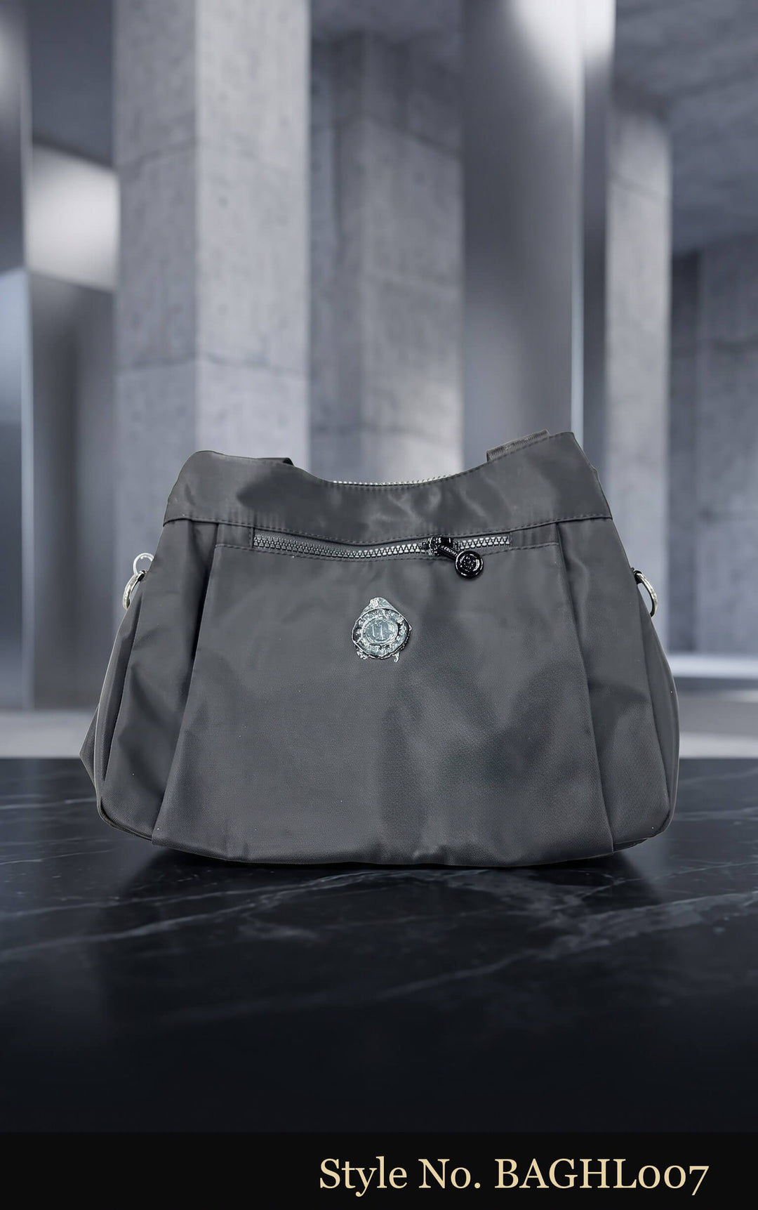 Sleek Grey Crossbody &amp; Shoulder Bag - Water-Resistant Everyday Utility Purse