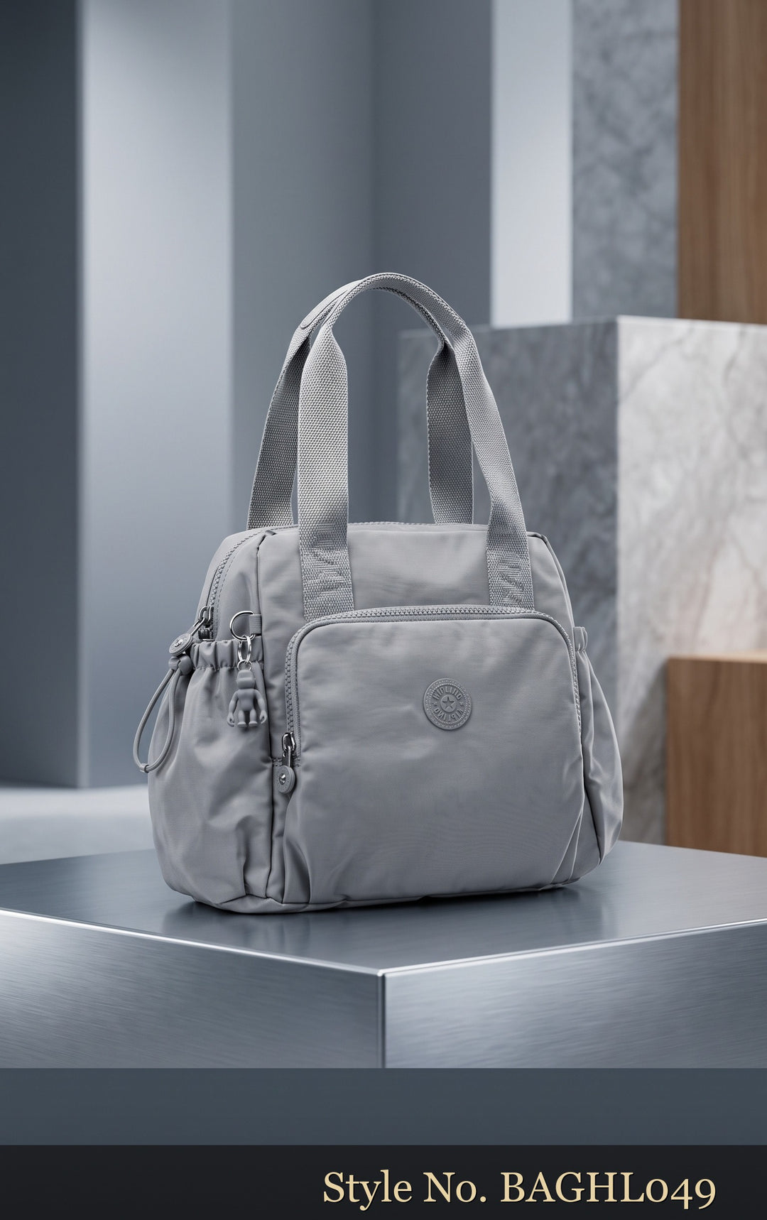 Gray Zip-Top Tote Bag | BAGHL049