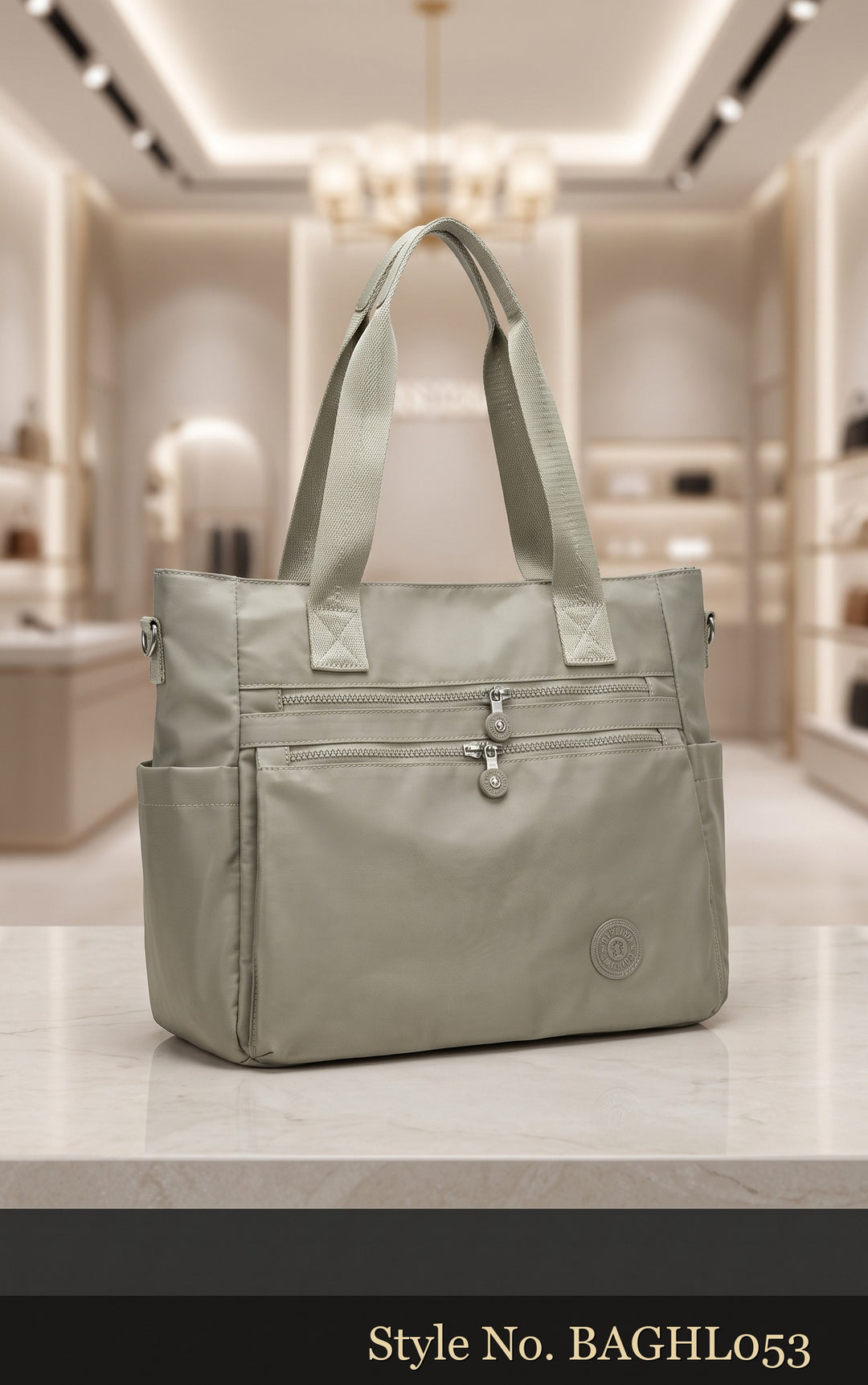 Sage Green Zip-Top Tote | BAGHL053