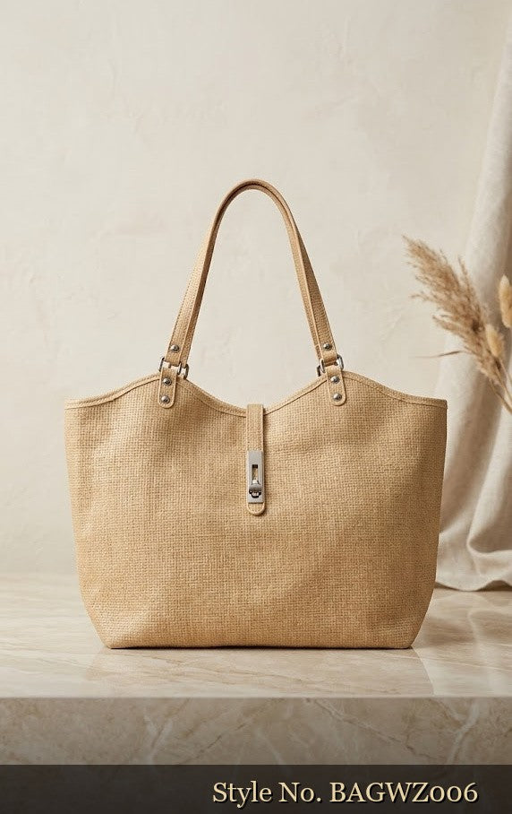 Tan Zip-Top Tote Bag | BAGWZ006