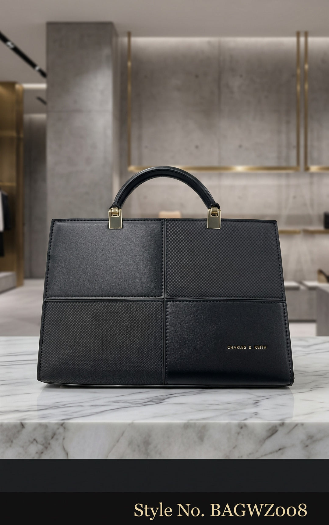 Black Structured Work Tote | BAGWZ008