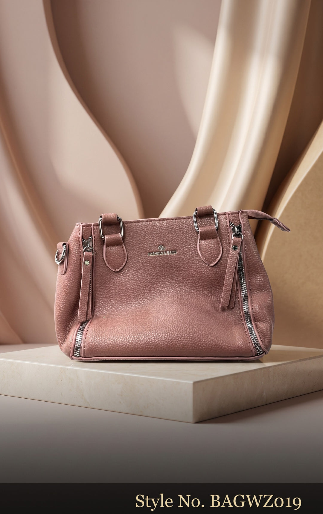 Brown Zip-Top Handbag | BAGWZ019