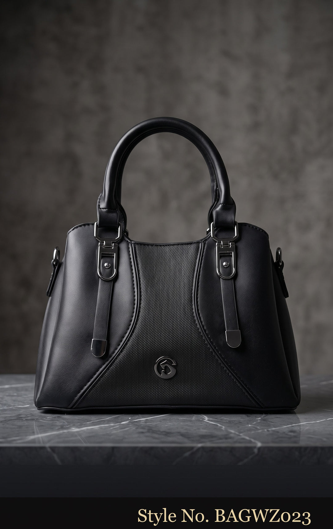 Black Structured Handbag | BAGWZ023