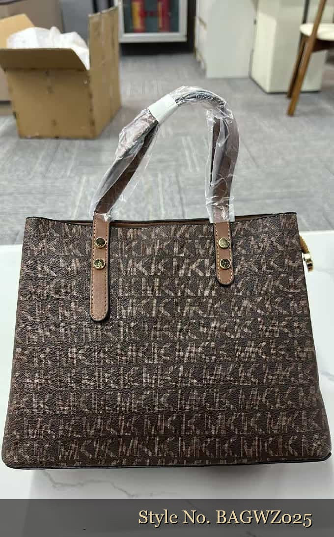 Brown Patterned Tote Bag | BAGWZ025