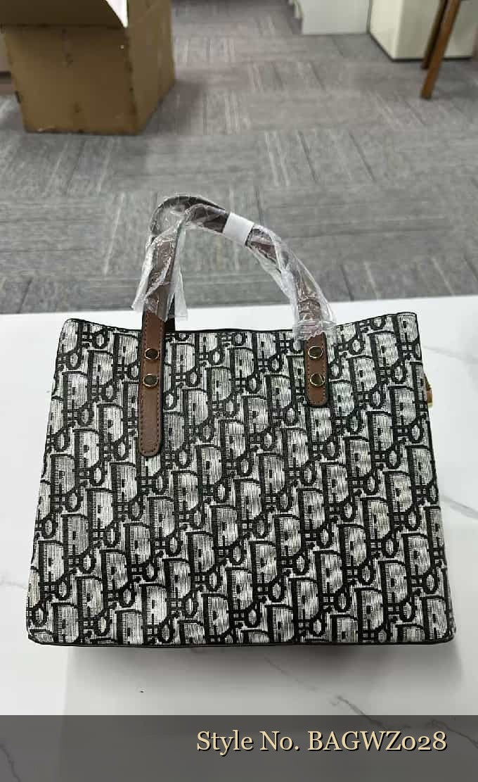 Black and White Patterned Tote | BAGWZ028