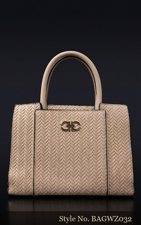 Tan Woven Structured Bag | BAGWZ032