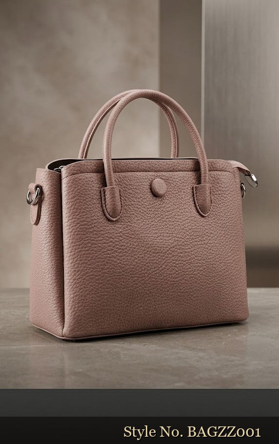 Taupe Pebble-Texture Handbag | BAGZZ001