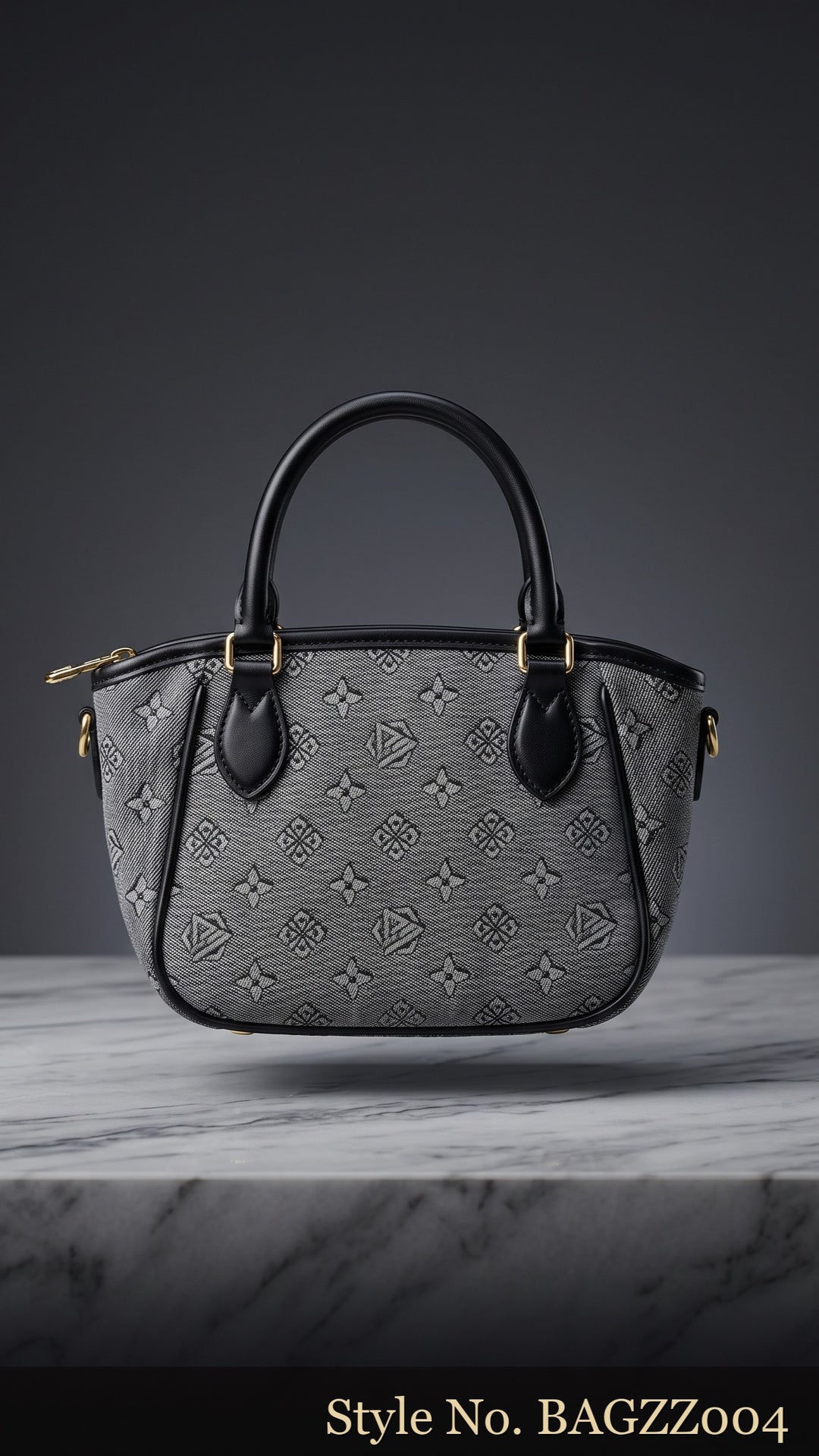 Gray Printed Top-Handle Bag | BAGZZ004