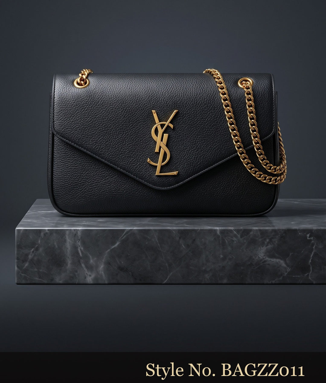 Black Chain-Detail Shoulder Bag | BAGZZ011