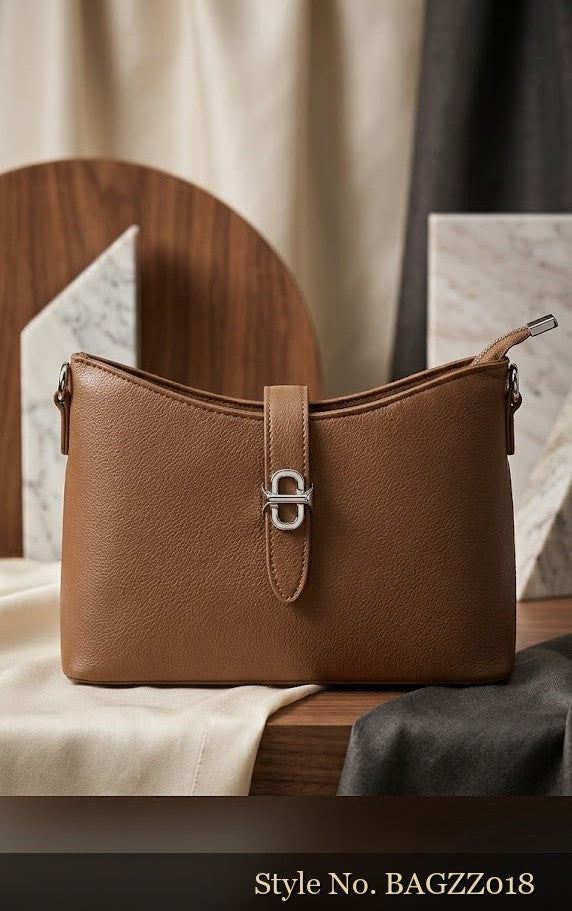 Taupe Bow-Accent Shoulder Bag | BAGZZ018