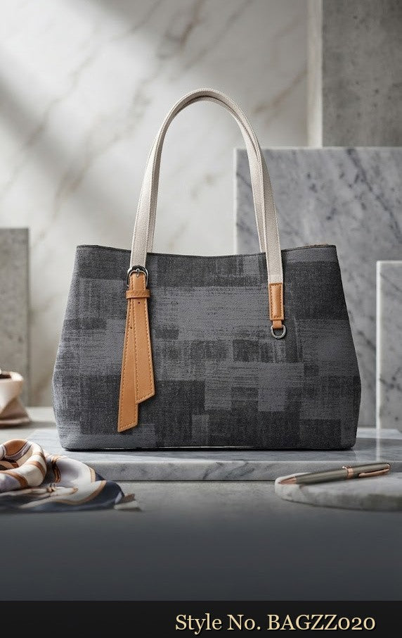 Blue Gray Geometric Tote Bag | BAGZZ020