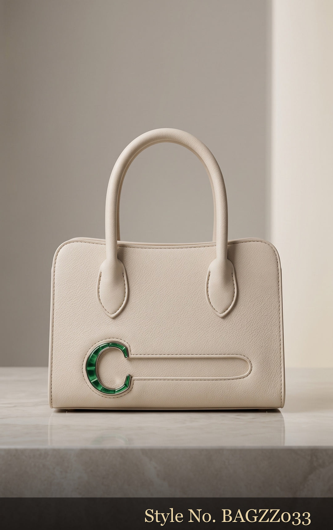 Cream Structured Top-Handle Bag | BAGZZ033
