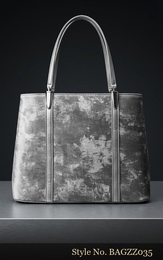 Gray Textured Tote Bag | BAGZZ035