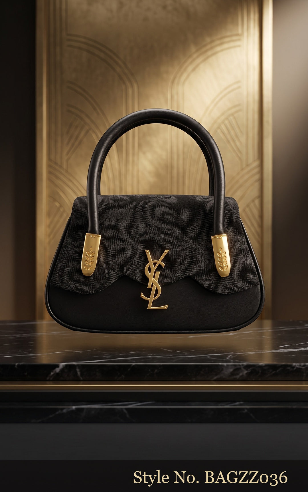 Black Structured Top-Handle Bag | BAGZZ036