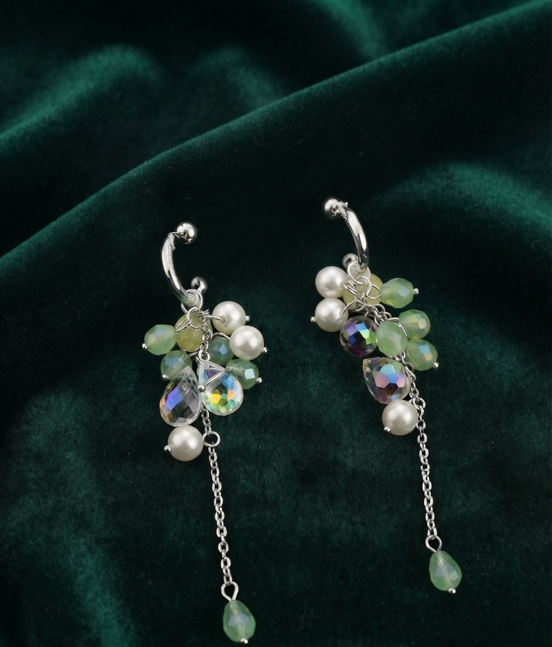 Pastel Bead Chain Drop Earrings