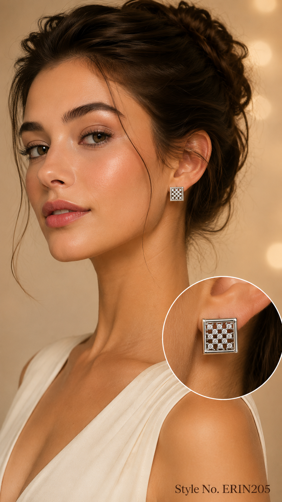 Silver Geometric Drop Earrings | ERIN205