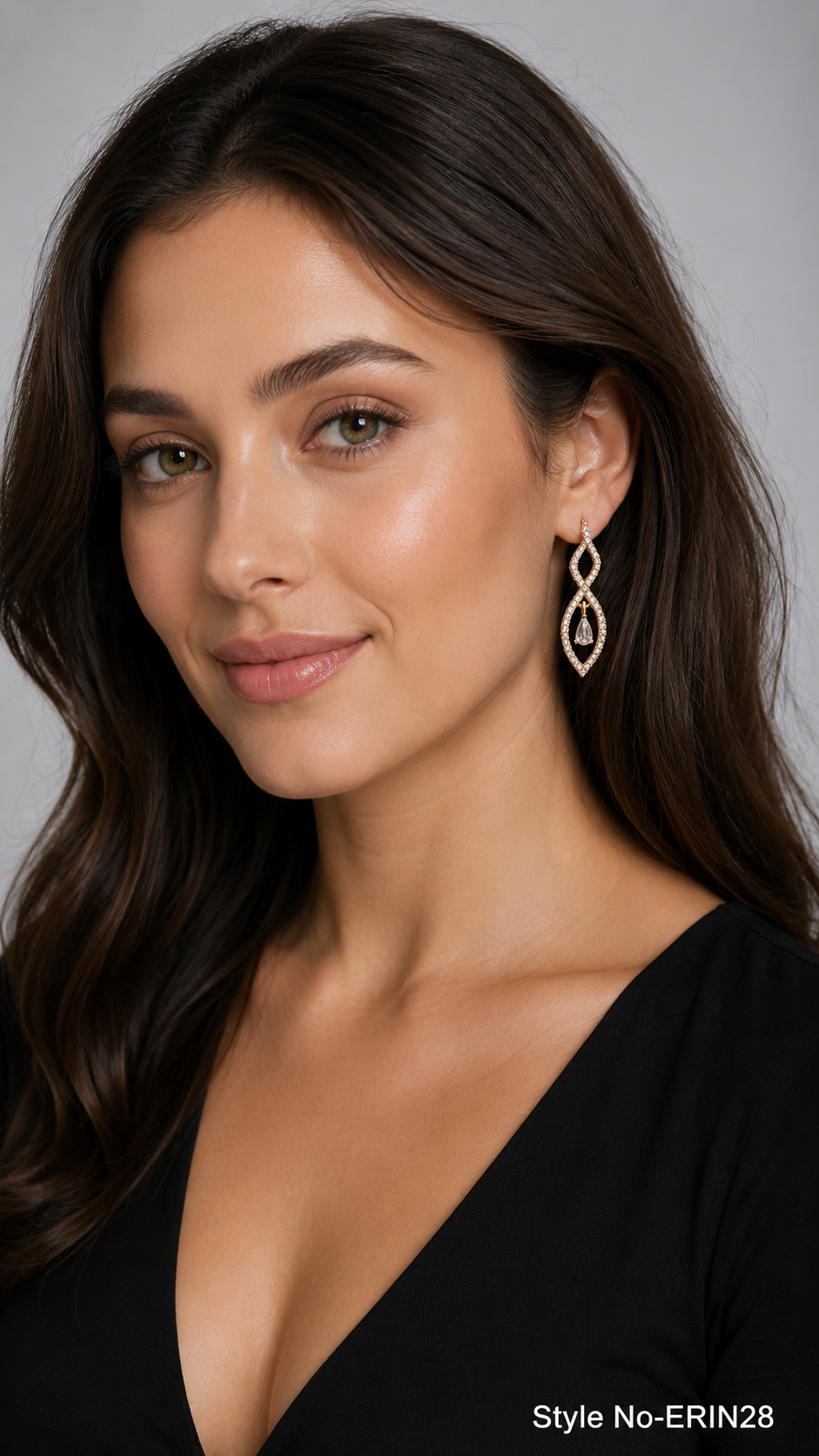 Gold Teardrop Dangle Earrings Sparkly Crystal Bridal Drop Jewelry
