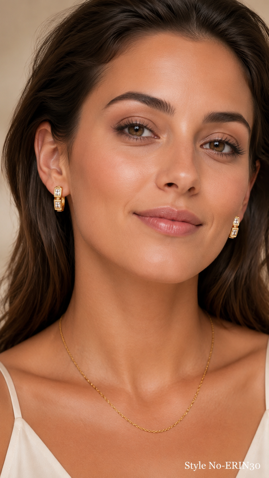 Dainty Gold Baguette Crystal Huggie Hoops Geometric Daily Jewelry