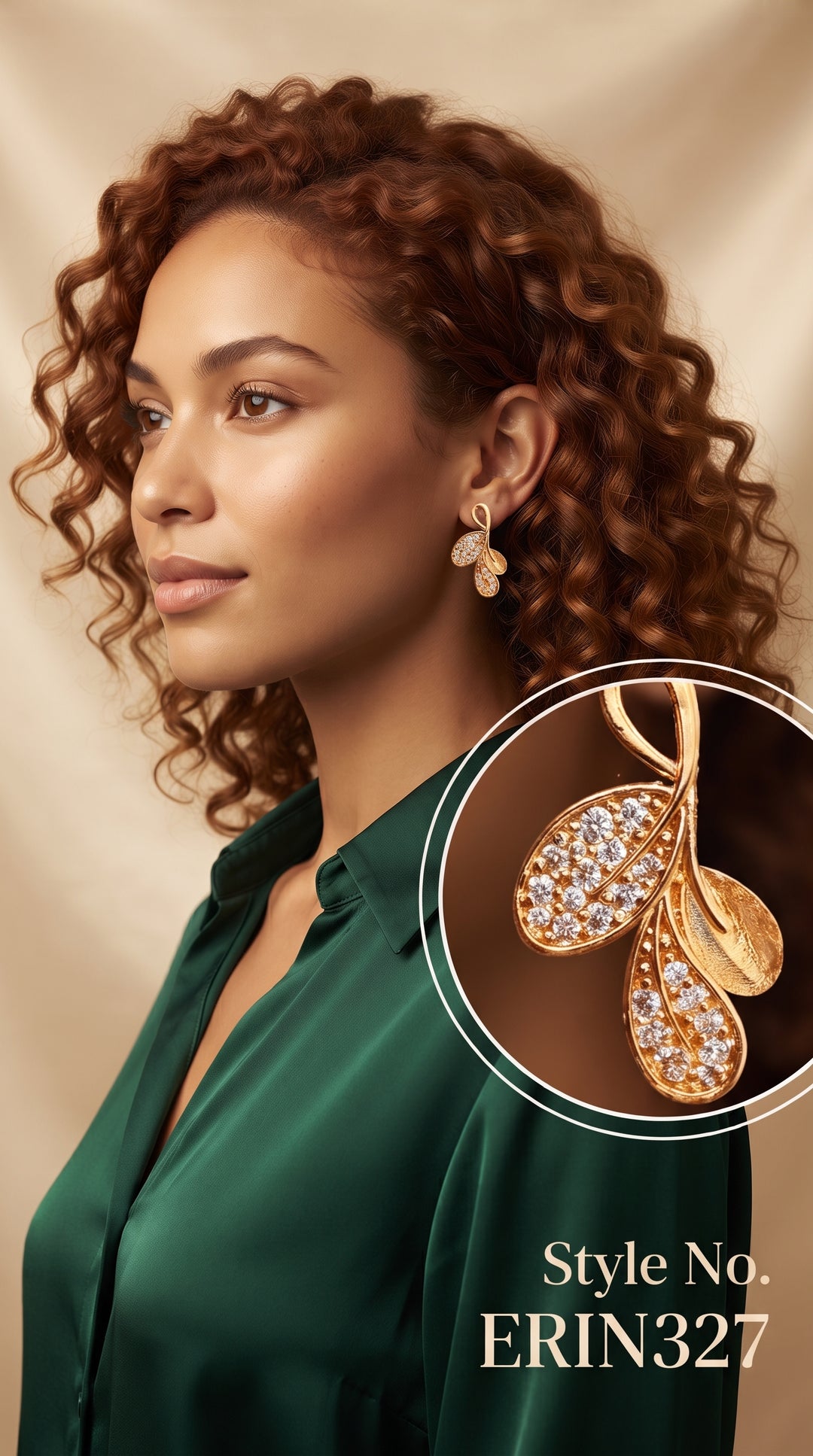 Rose Gold Moon Drop Earrings | ERIN327
